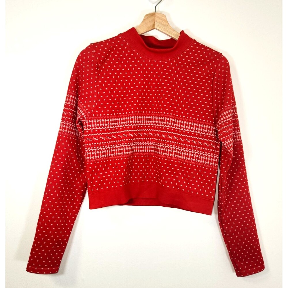 Fabletics Holly Seamless Long Sleeve Fair Isle Stretchy Top Size XL